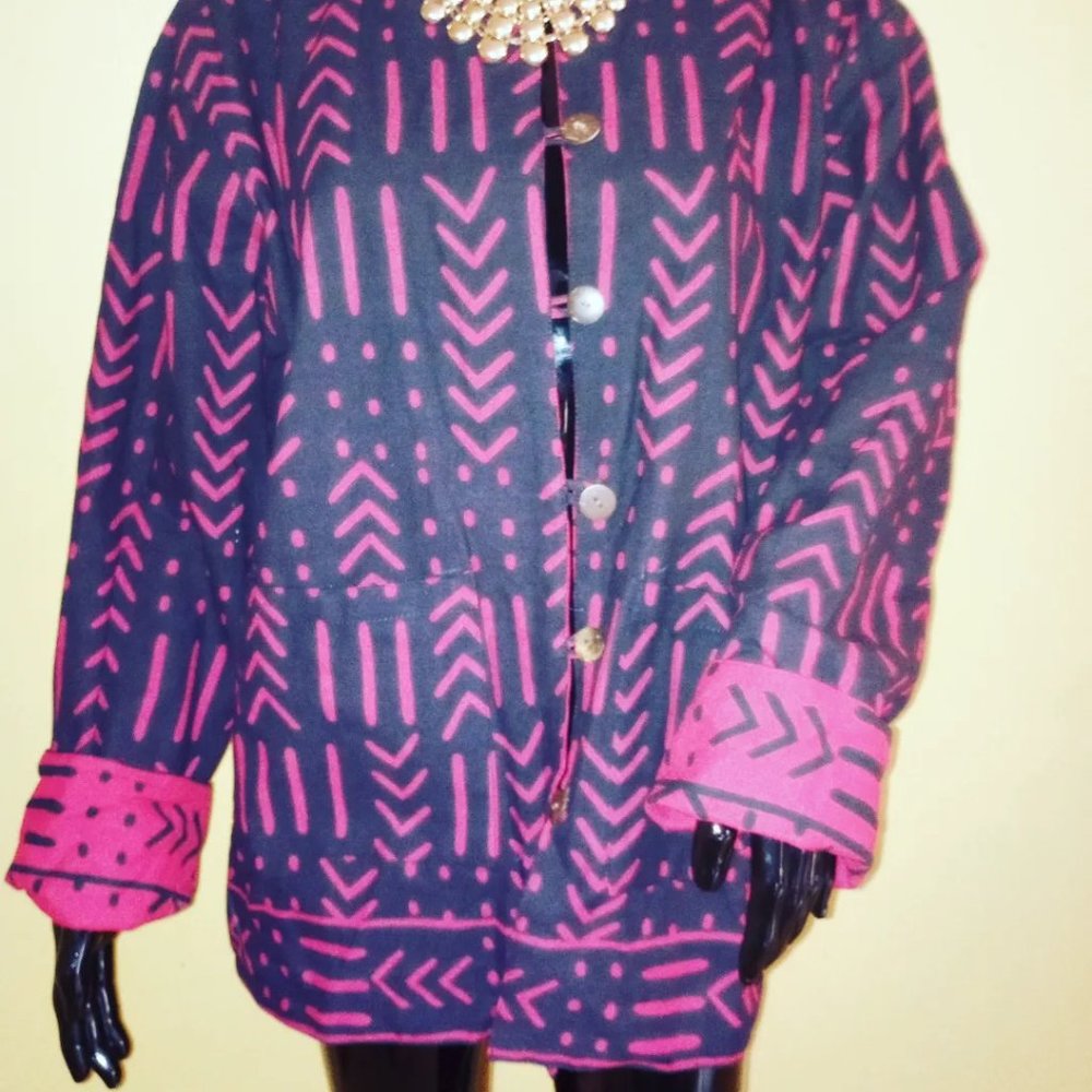 Reversible Mudcloth Print Jacket - image 2